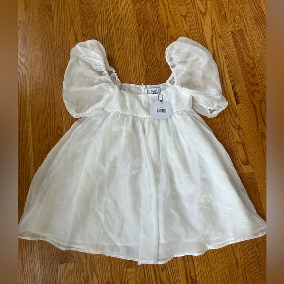Princess Polly Dresses & Skirts - Princess Polly White Puff-Sleeve Organza Mini Dress
